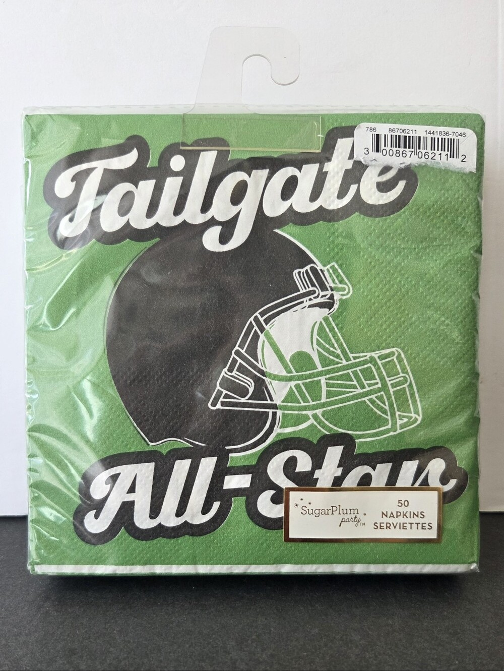Party Tailgate All-Star Football Napkins Green Black 50ct